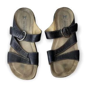 Mephisto Afida Black  Nubuck Sandals
